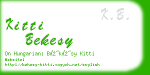 kitti bekesy business card